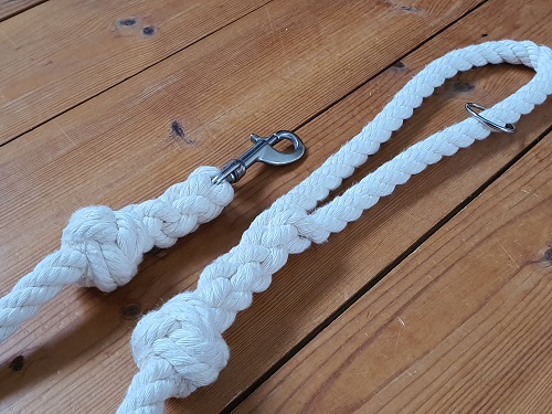 Natural White Cotton Rope Dog Lead 12mm. 1.5Metres long - Rope and